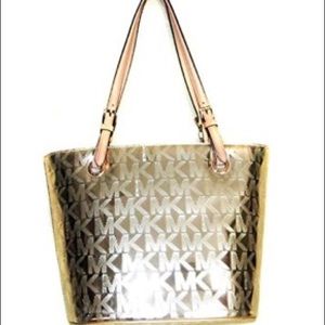 Michael Kors Jet Set Mirror Metallic Tote