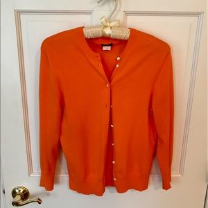 J Crew orange cardigan