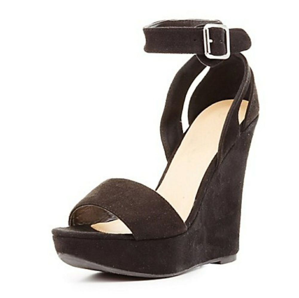 Two piece wedge sandles