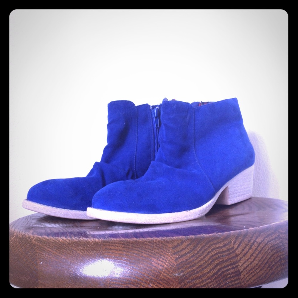Qupid Royal Blue Ankle Boots