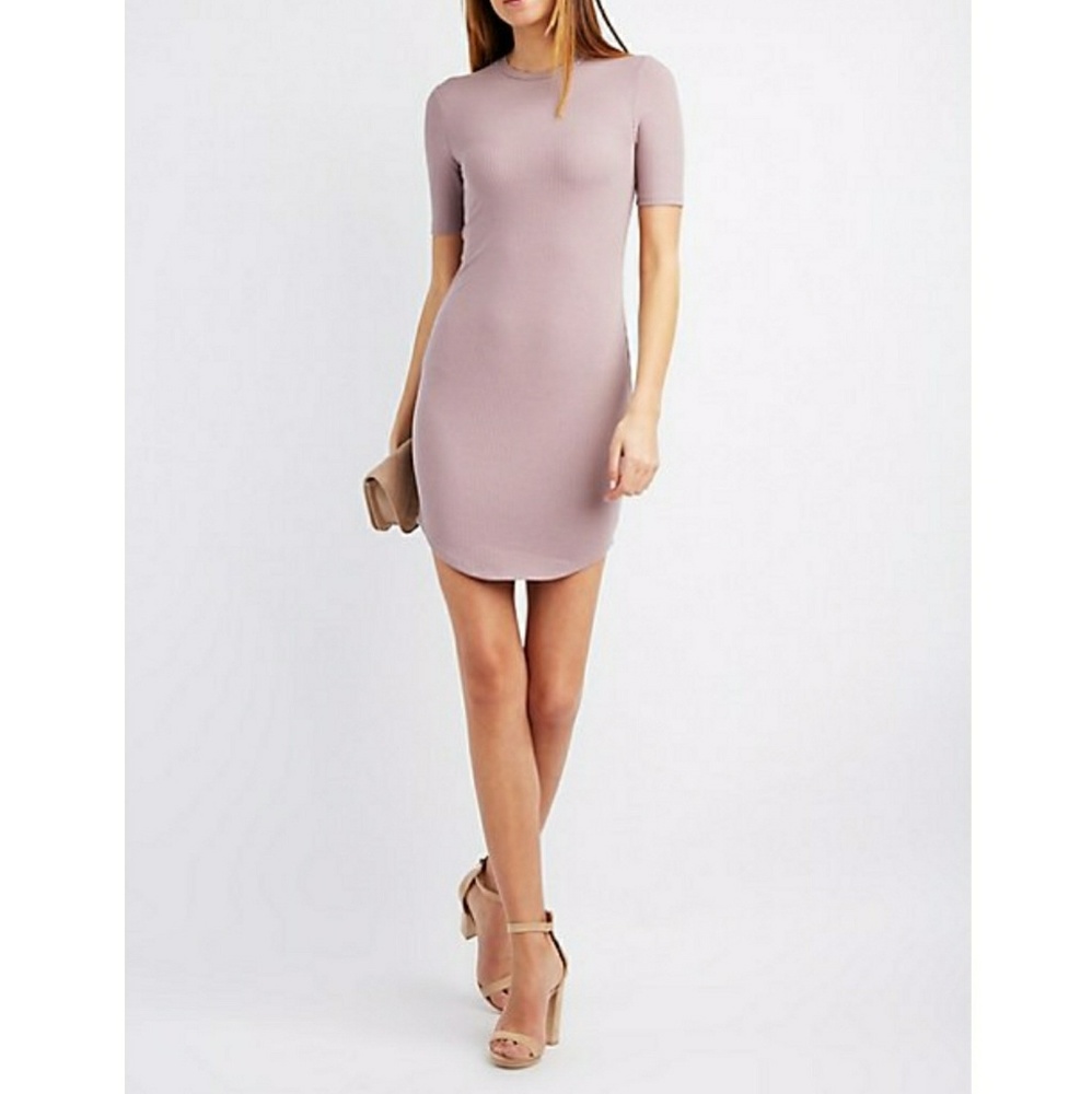 Ribbed Crew Neck bodycon Dress