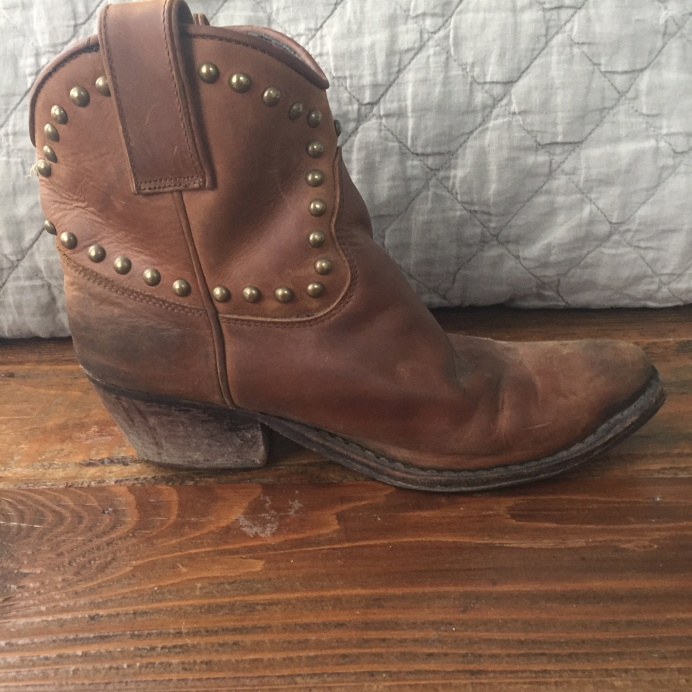 JEFFREY CAMPBELL BROWN LEATHER COWBOY BOOTS Size 7