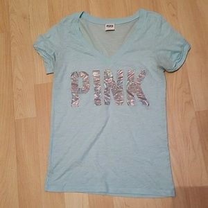 Seafoam Green PINK tee shirt