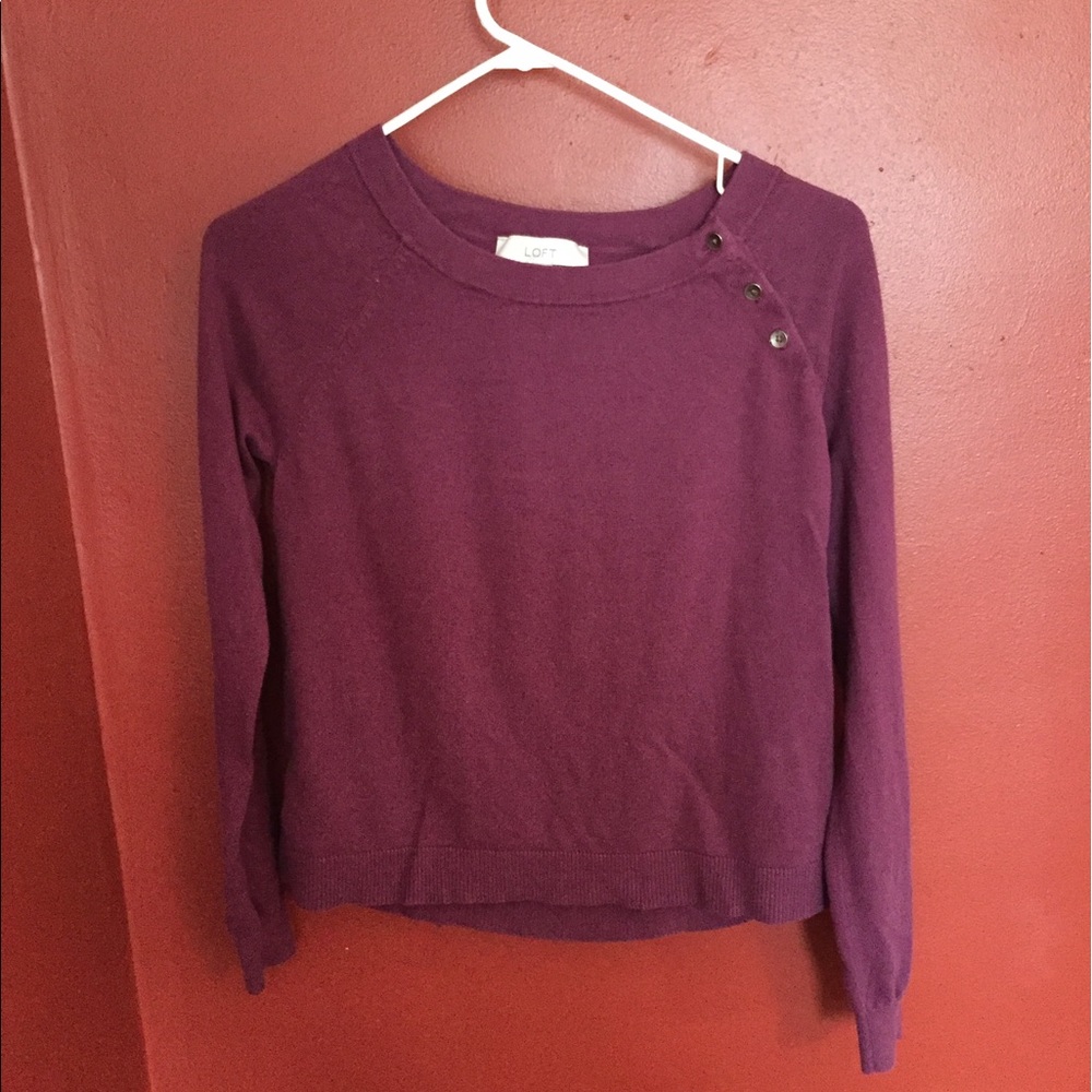Burgundy button neck sweater