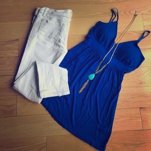 Blue Casual Tank Top