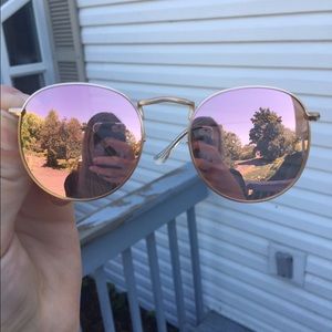 Brand new authentic flash ray ban round