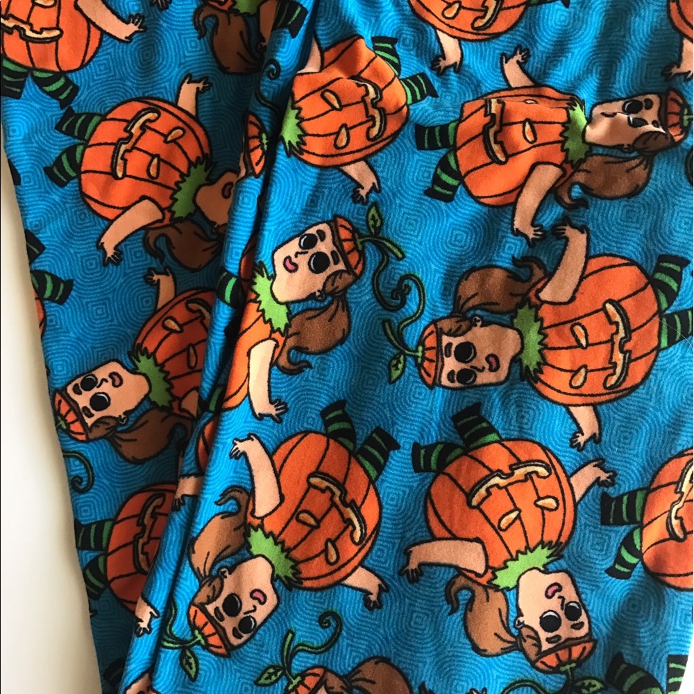 Lularoe Halloween pumpkin girl leggings