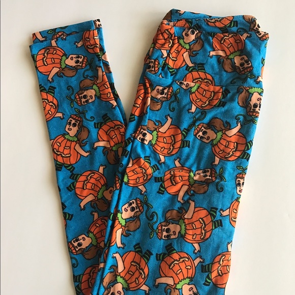 Lularoe Halloween pumpkin girl leggings - Picture 2 of 3