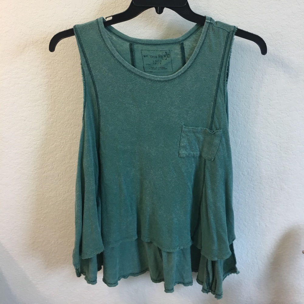 Green "We the Free" sleeveless top. By Free People