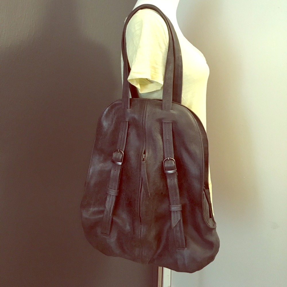 Grey Leather 2-in-1 Bag