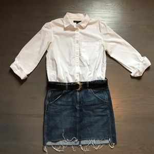 Ralph Lauren high low hem denim skirt