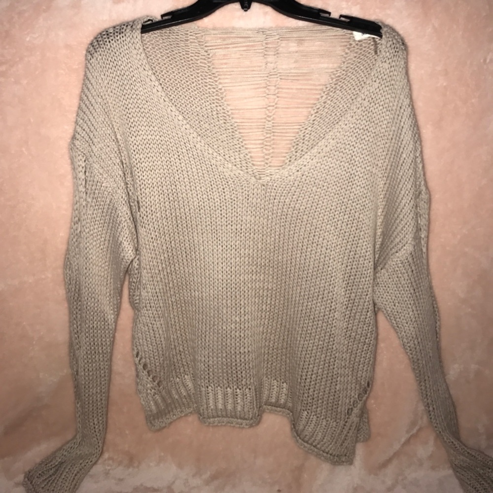 distressed cropped sweater size M/L