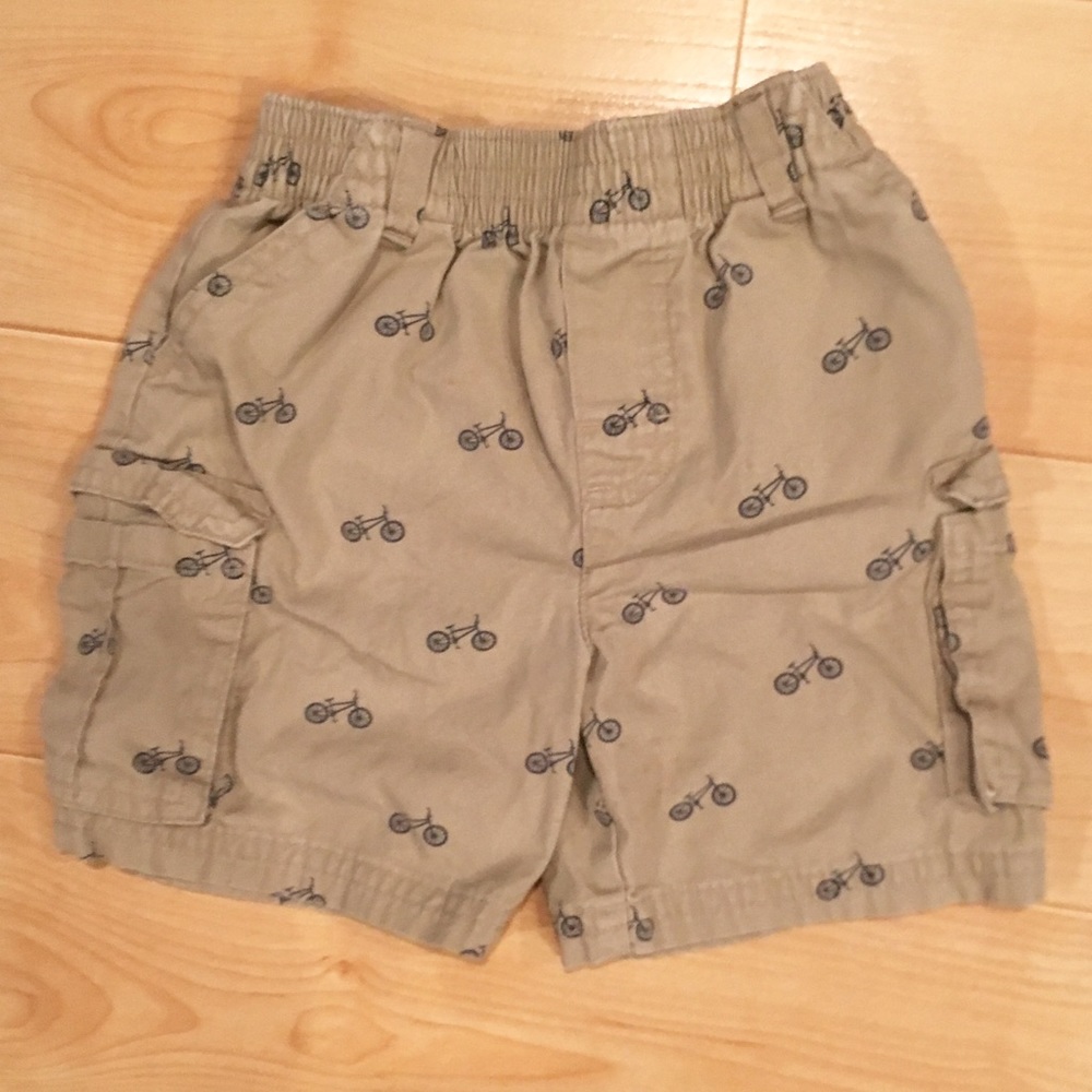 FREE Toddler boys bicycle print khaki shorts, 2T