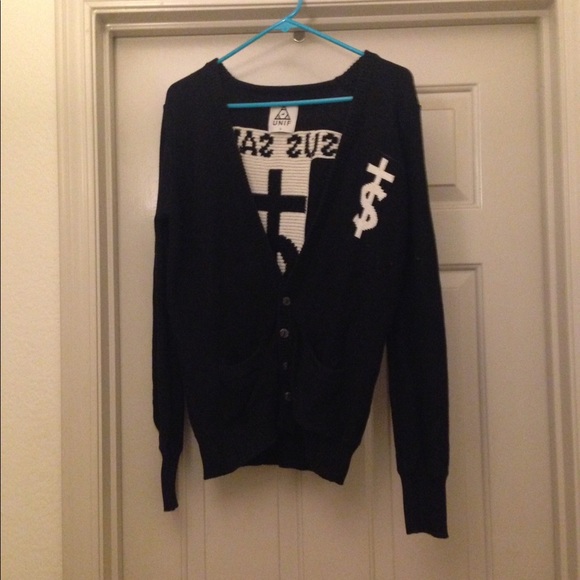 🚫SOLD🚫UNIF Jesus Saves Cardigan - Picture 2 of 3
