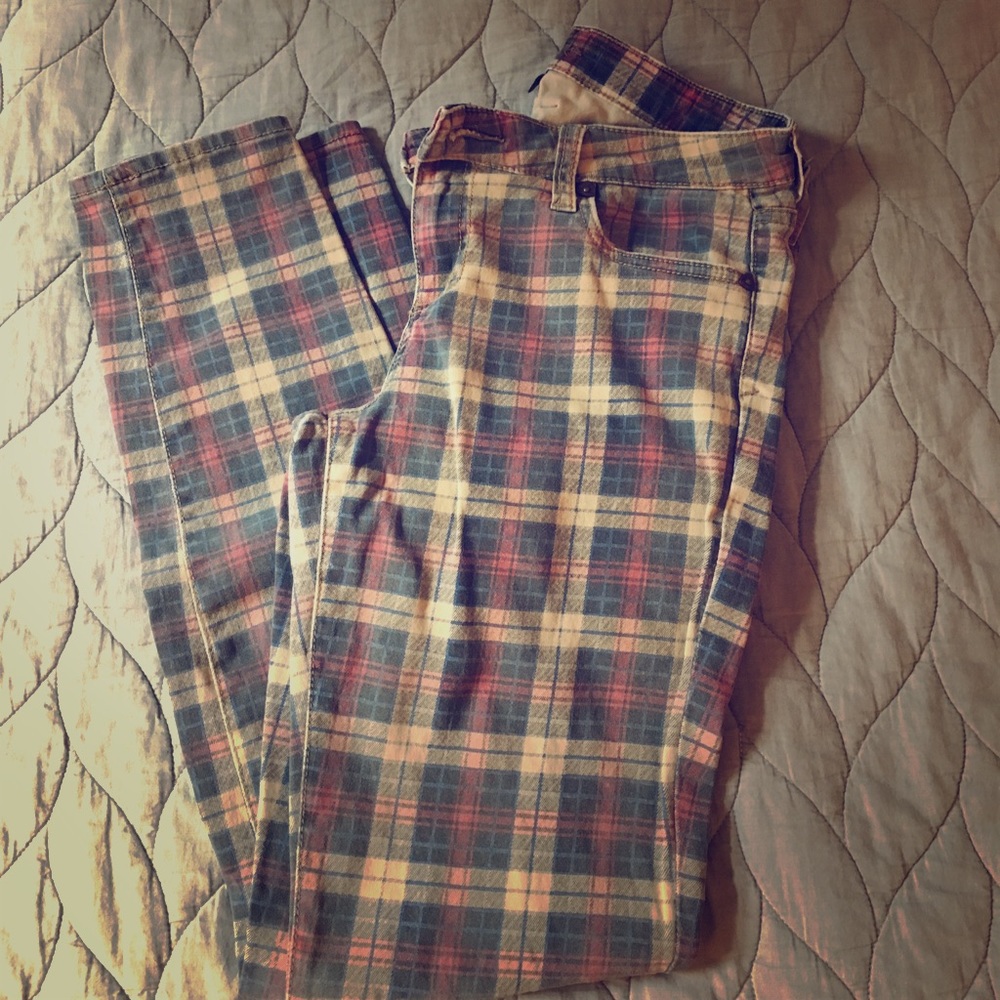 Kut From The Kloth Plaid Skinny Jeans (w/ stretch)