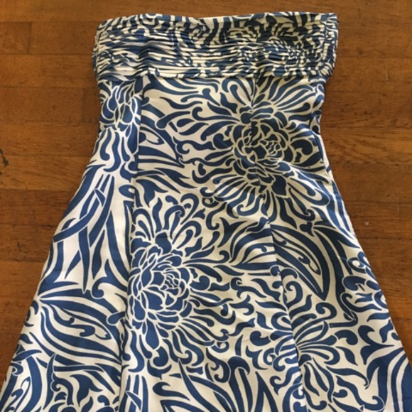 Ann Taylor blue and white dress size 0 - Picture 2 of 5