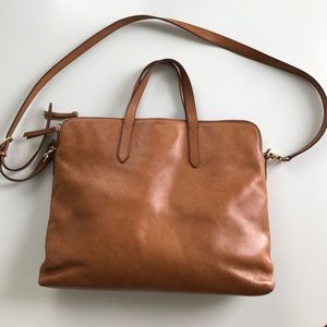 Cognac Cute Fossil Laptop / Messenger / Work Bag