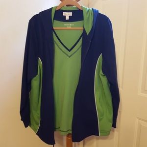 V-neck top and jacket