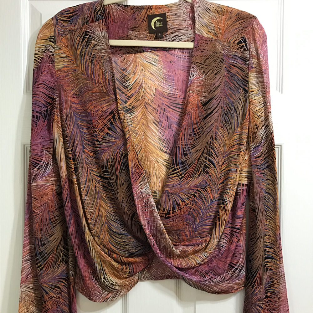 Blu Moon Haley Wrap Top - Multi color - Small