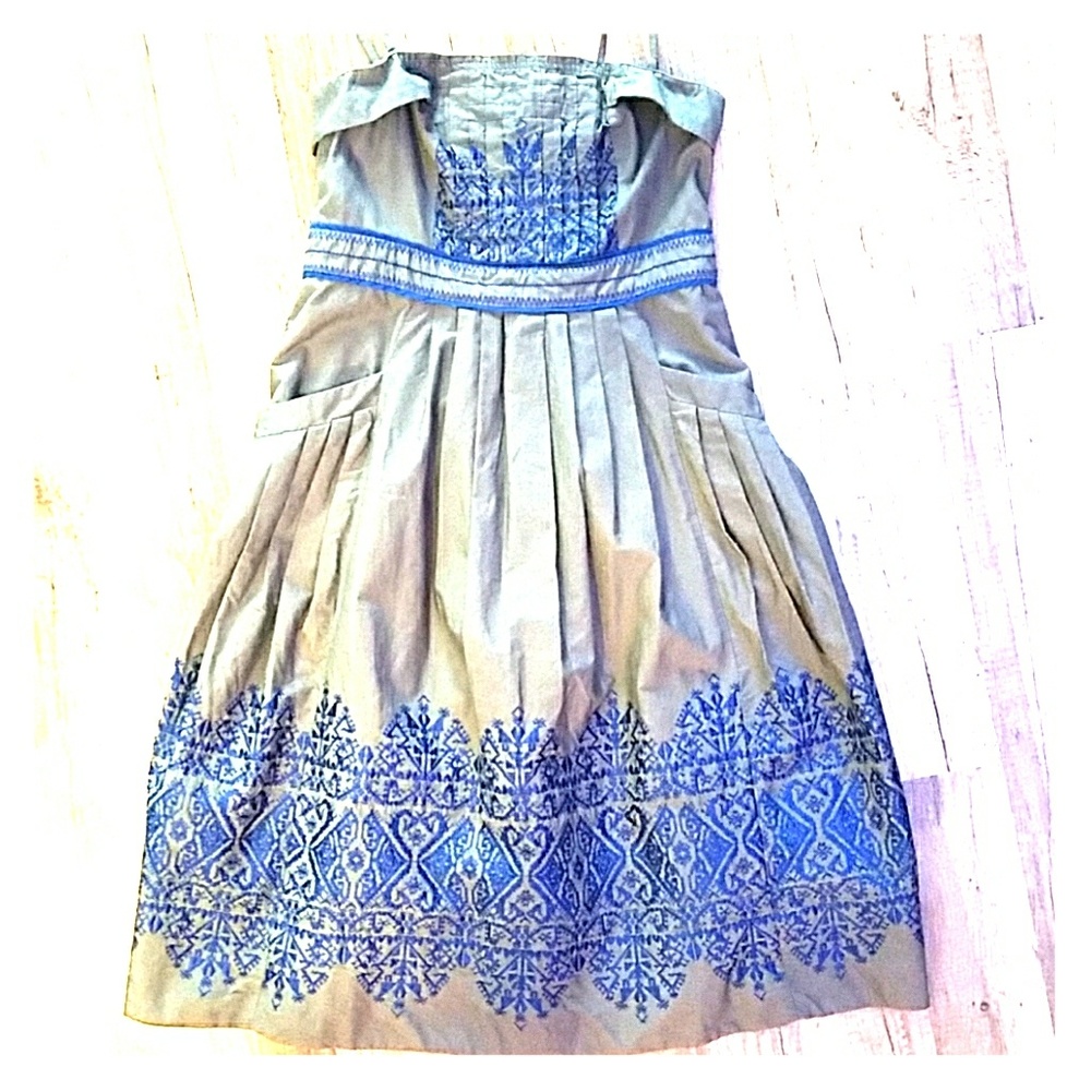 Anthropologie Floreat strapless dress