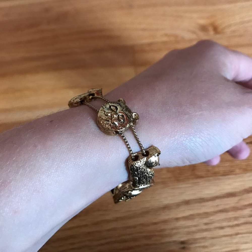 Gold cat bracelet