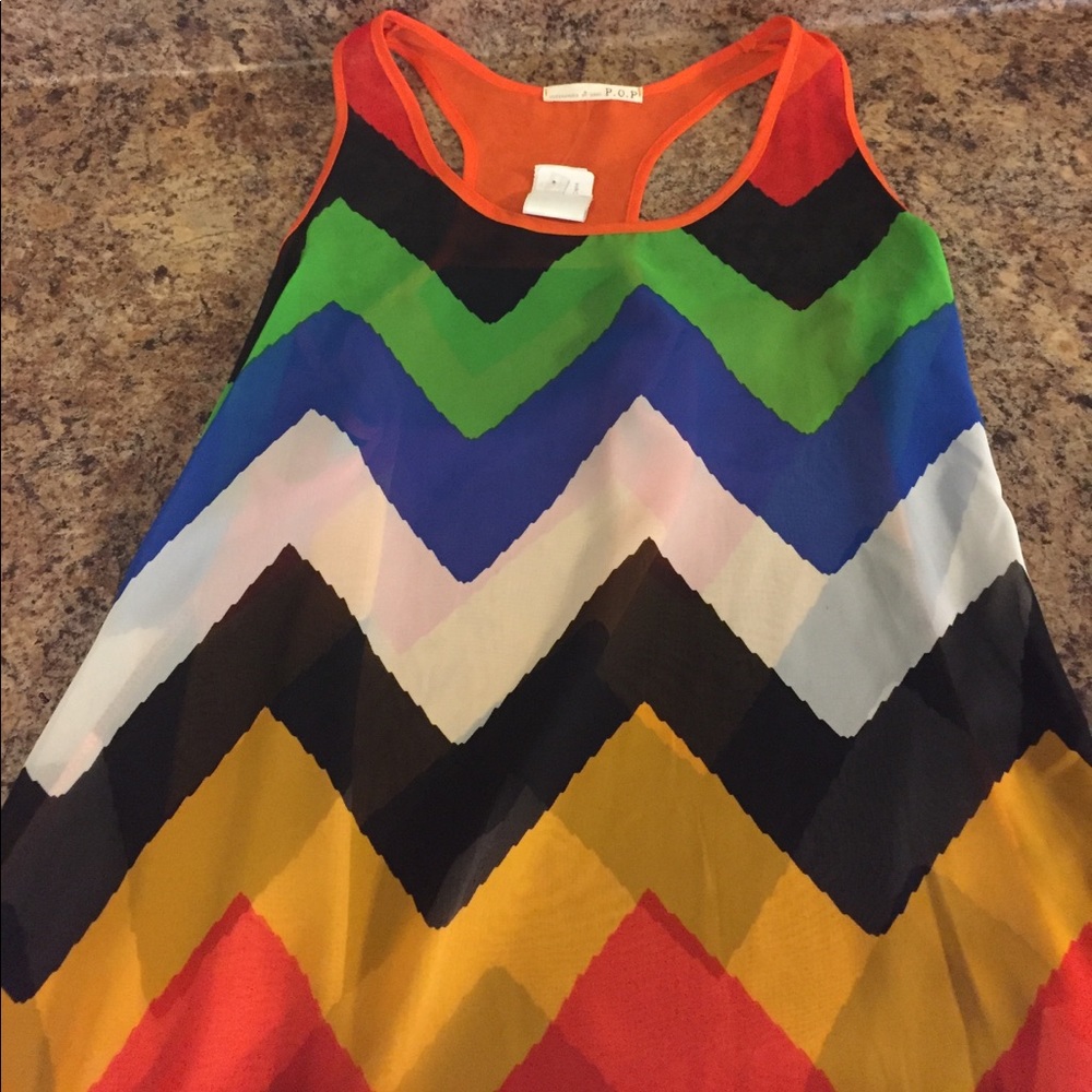 Multi color sheer tank