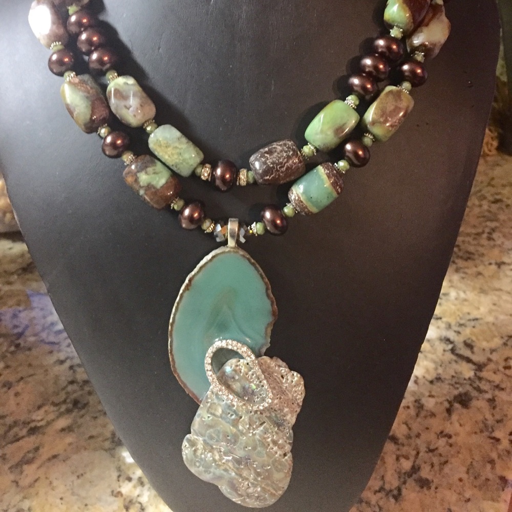 Turquoise and Chrysoprase Necklace