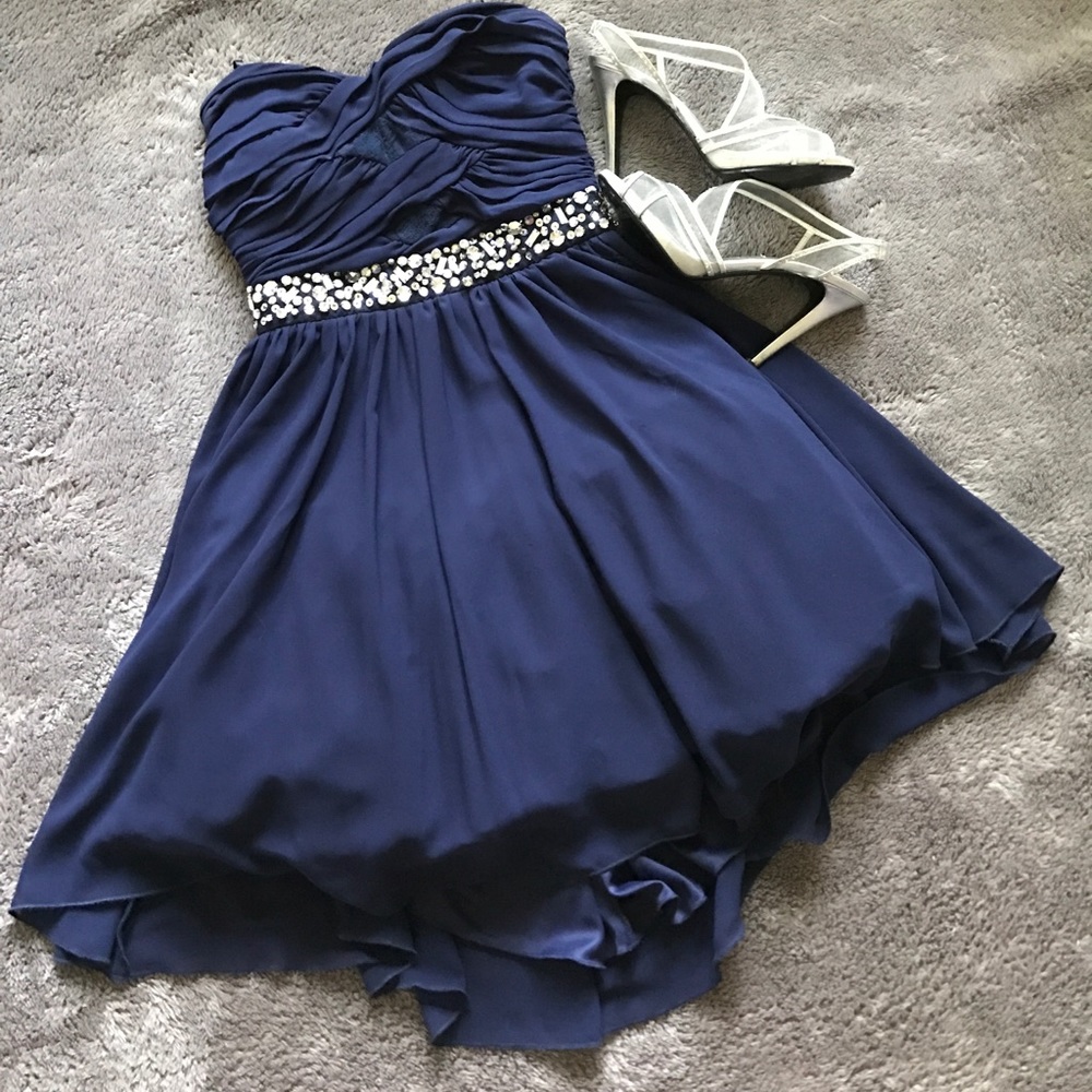blue short homecoming/prom dress