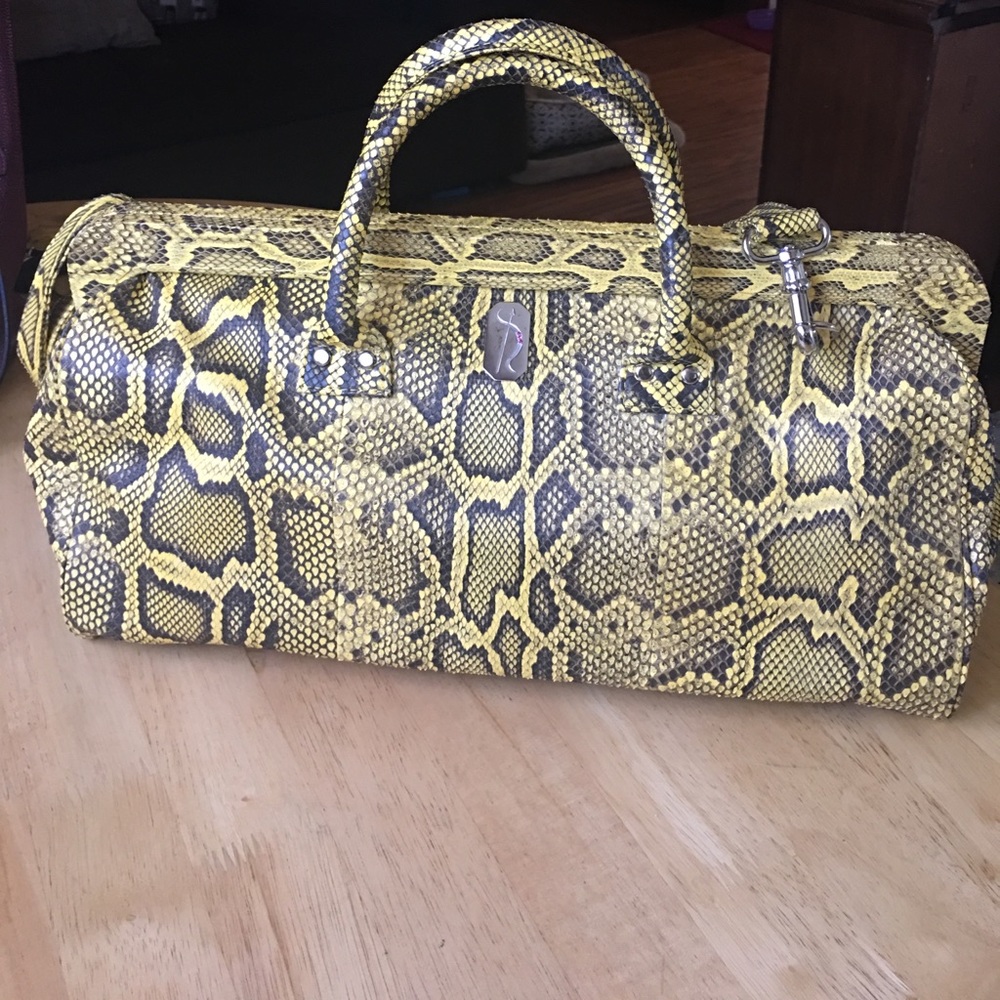 Ron LeBlanc Aknas Yellow/Black Snakeskin Handbag