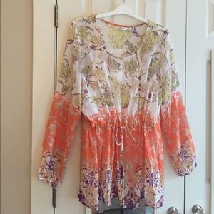 Liz Claiborne crinkle chiffon tunic and cami set
