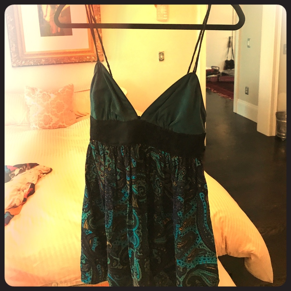 Multi-color silk top