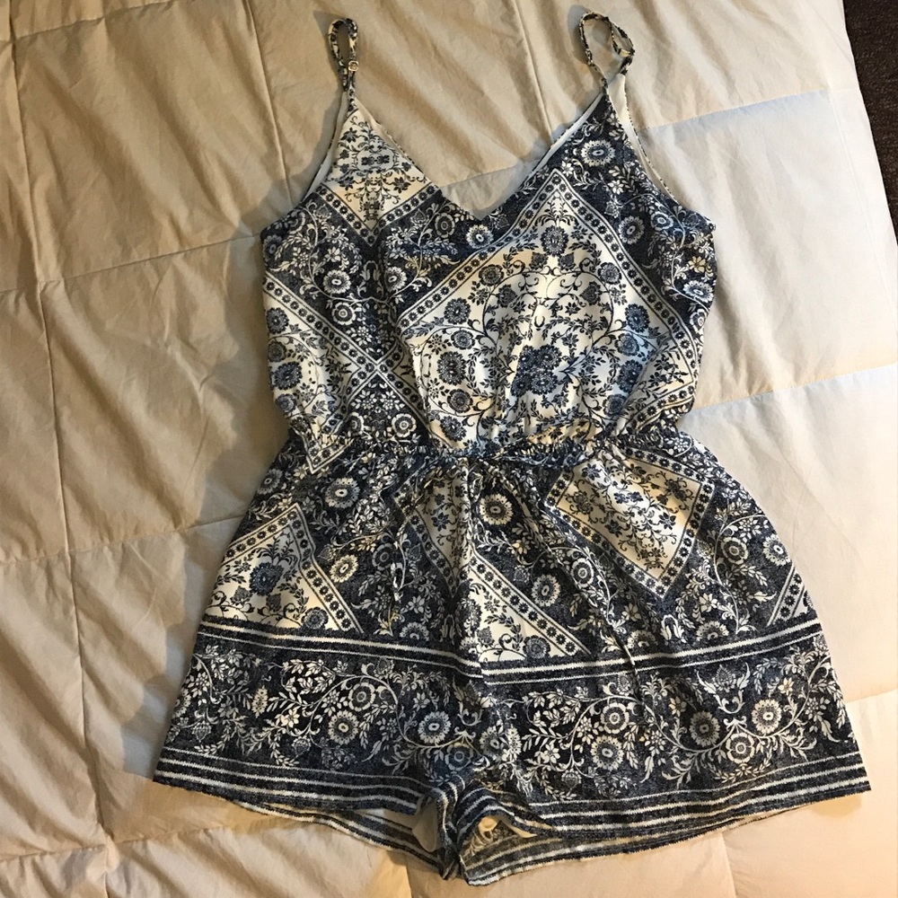 Blue & White Romper