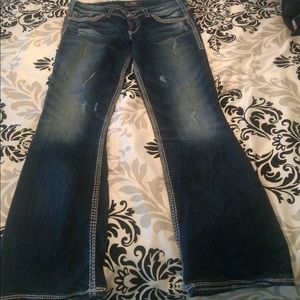 Destructed Silver Jeans
