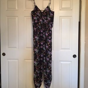 Kittenish Flower Printed Pant Romper