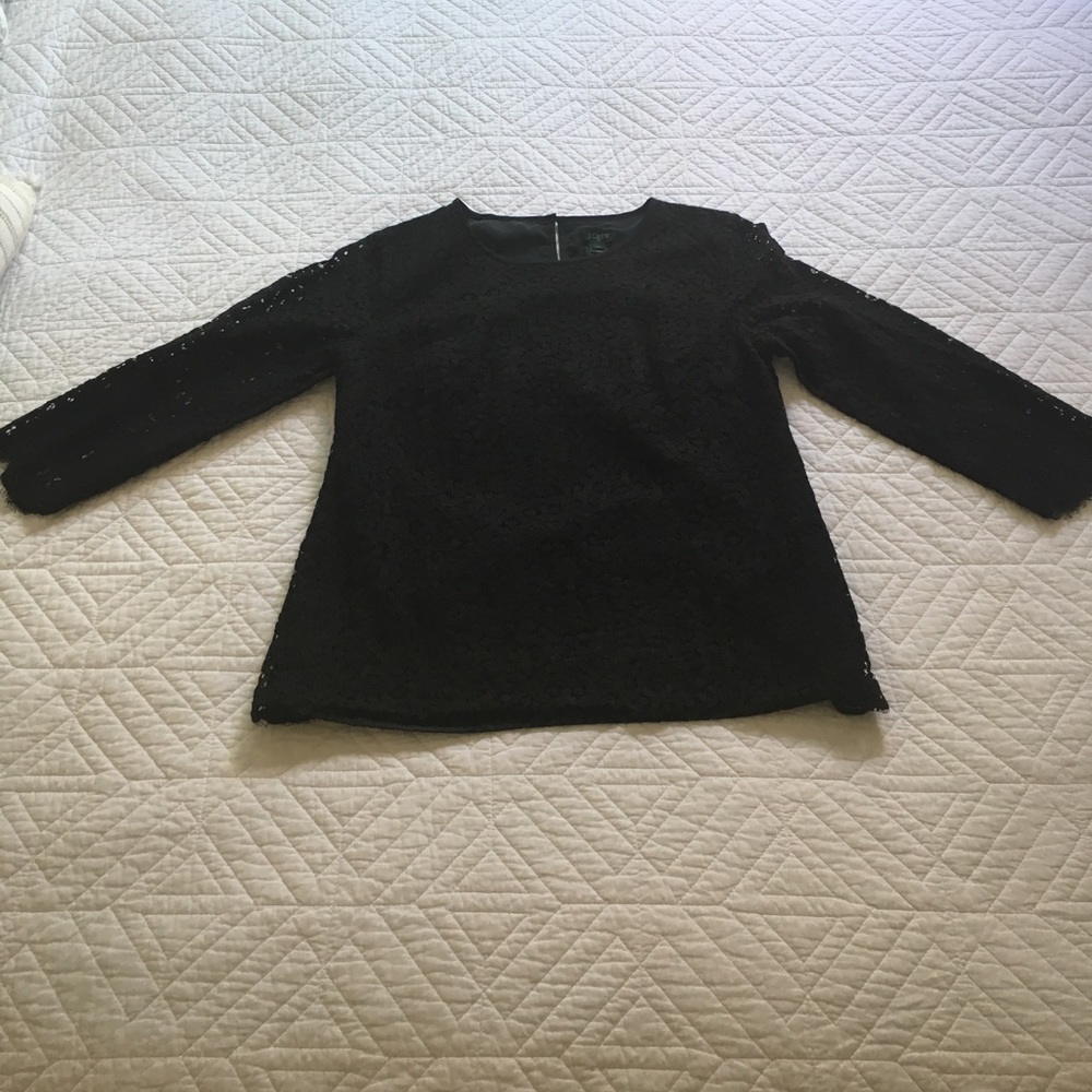 J. Crew Lace Quarter Sleeve Top