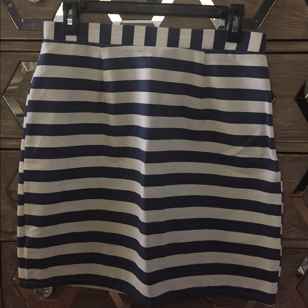 Blue and white stripes skirt from Francesca's