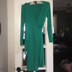 Green wrap dress