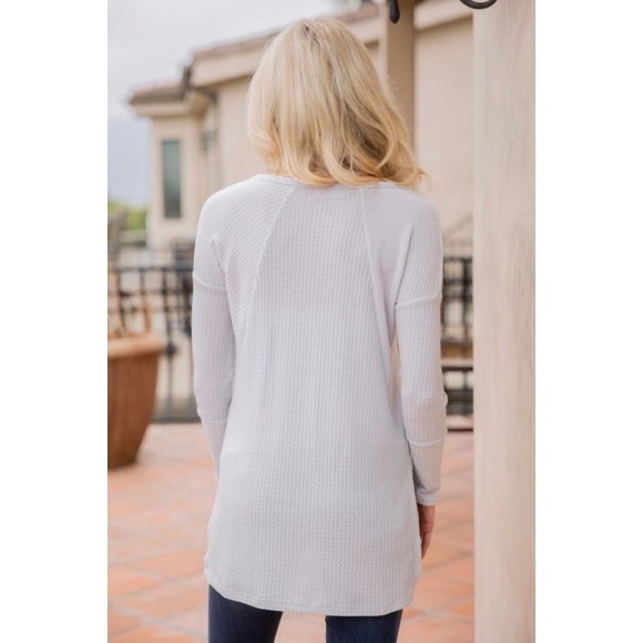 1 DAY CLEARANCE* New M grey waffle tunic top - Picture 5 of 5