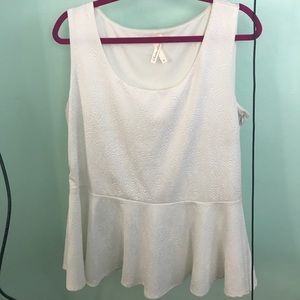 White peplum plus size 3X