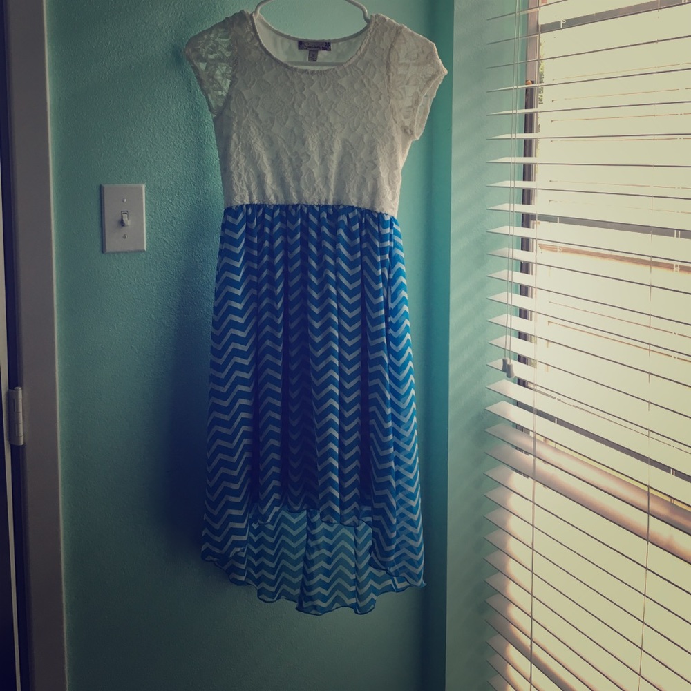Blue high low dress