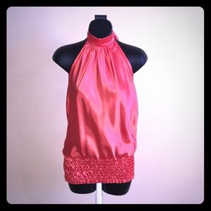 Orange candies satin halter top