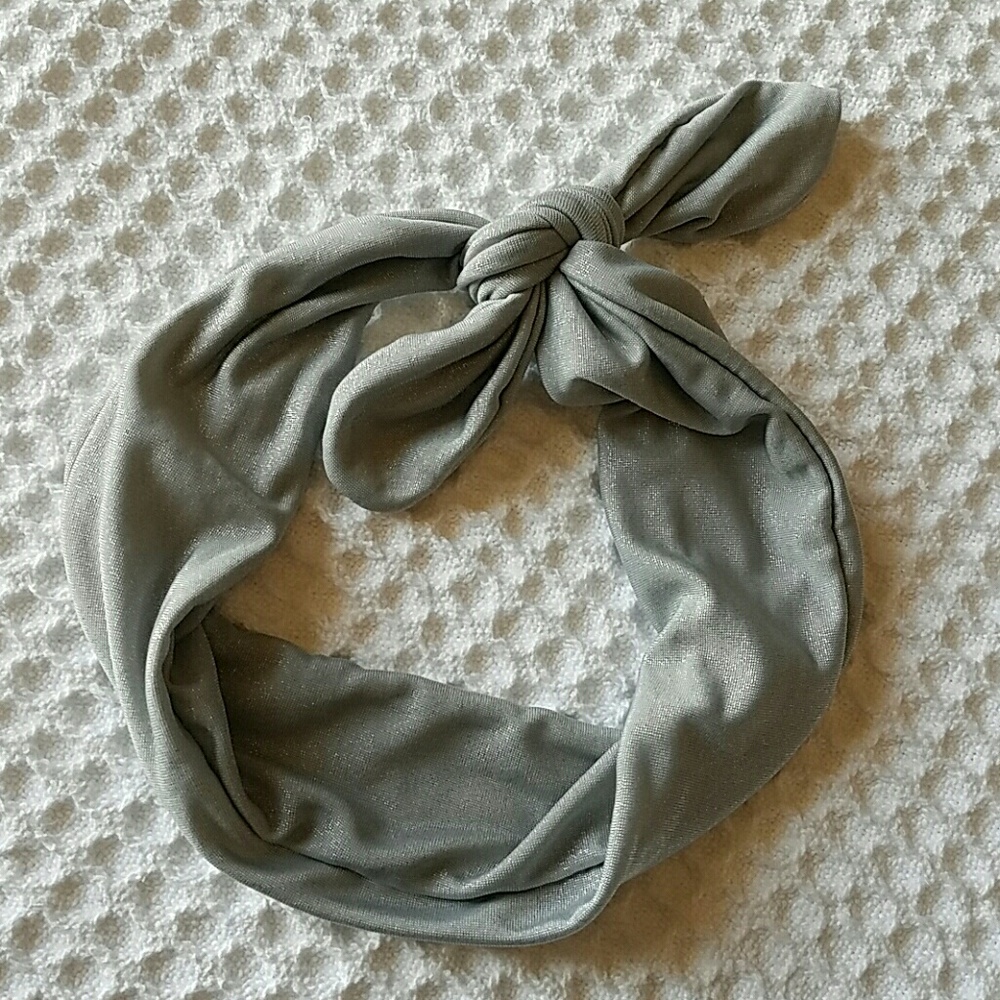 Gray Handmade Elastic Headband
