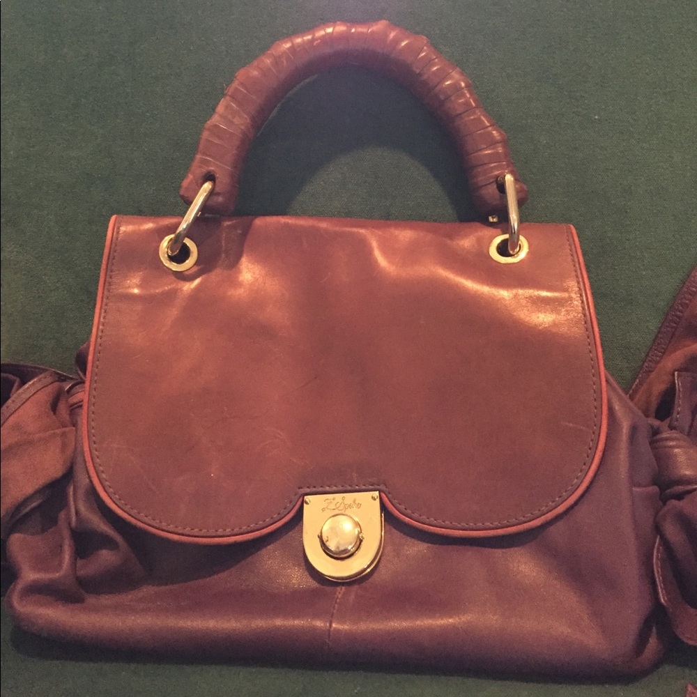 ZSpoke deep purple leather handbag