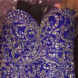 Royal blue sweetheart, sequined PROM dress