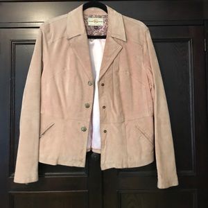 Pink suede leather coat