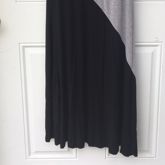 Black and gray fold over waist maxi skirt. - Picture 3 of 4