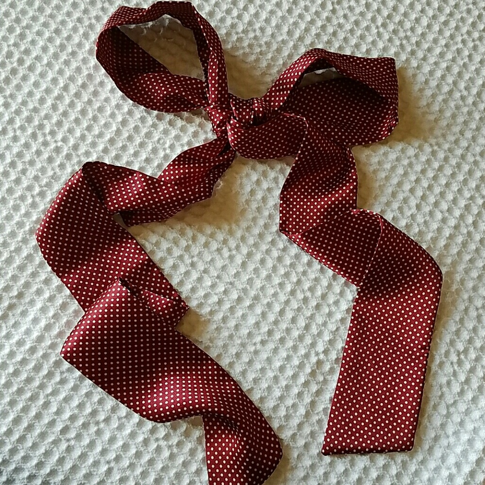 Red Polkadot Satin Sash