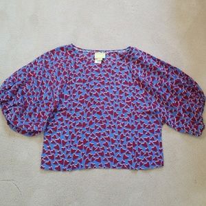 New Anthropologie heart motif blouse