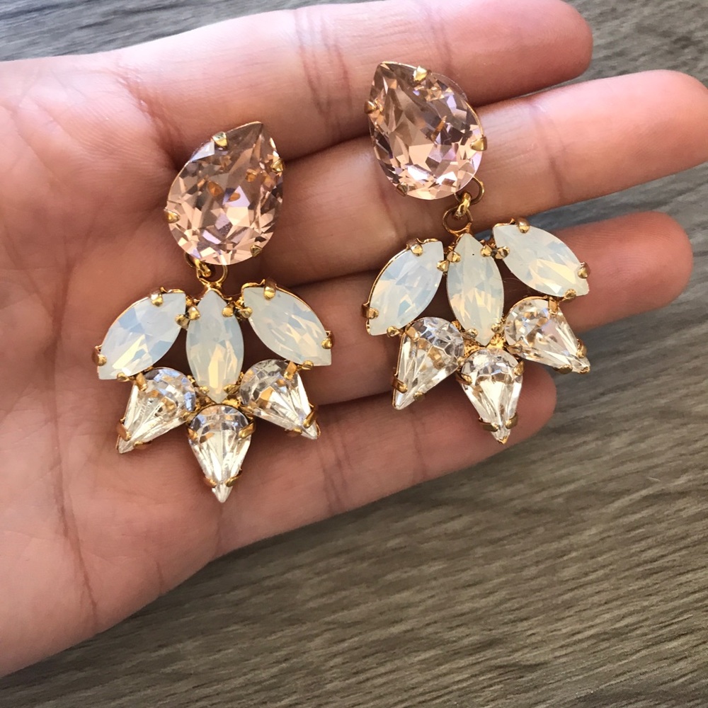Rose gold jeweled earrings