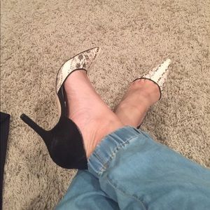 Snakeskin pumps